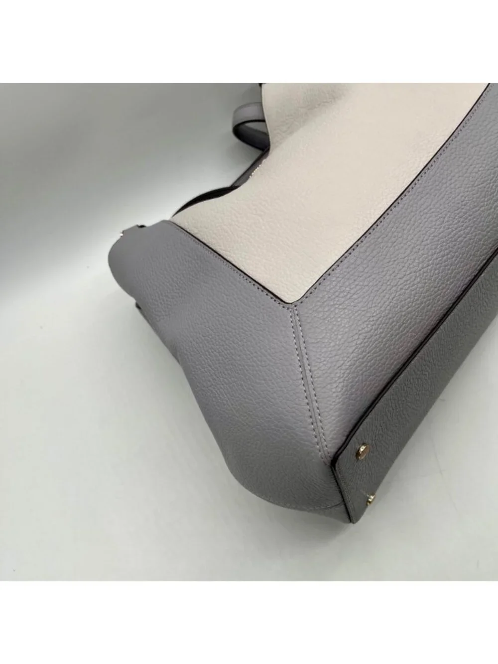 Kate Spade Gray And Cream Pebbled Leather Satchel Set